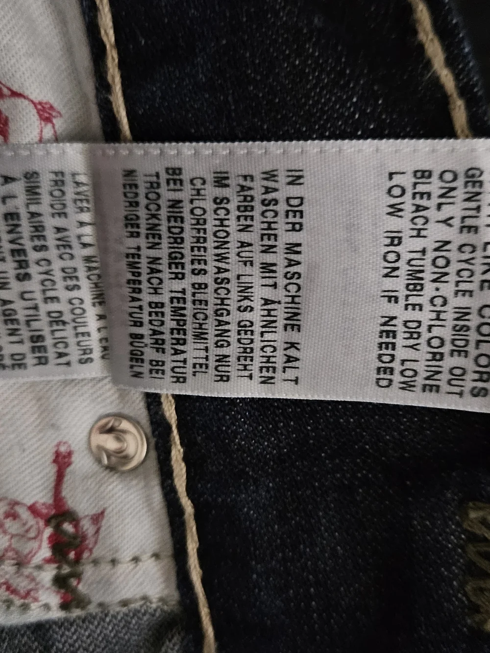 True Religion Men's Dark Blue Washed Straight Jeans
